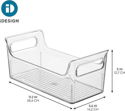 iDesign Plastic Condiment Organizer with Handles for Fridge - Clear - Made in USA