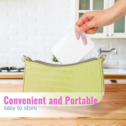 3-Piece Portable Travel Pad Holder - Bathroom Vanity Countertop Storage Organizer - Cotton Ball & Swab Dispenser - Transparent
