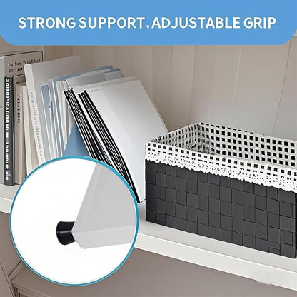 Adjustable Locker Organizer Shelf, 30LB Load-Bearing Metal Locker Shelf for Schools, Offices, Gyms, Locker Shelf Expandable to Fit Your Locker 11-18” (1, White)