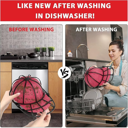 Eiito Hat Washer for Washing Machine, 2 Pack Baseball Cap Washer Fit for Adult/Kid's Hat Washer Frame Cage,Hat Protector Racks -Black