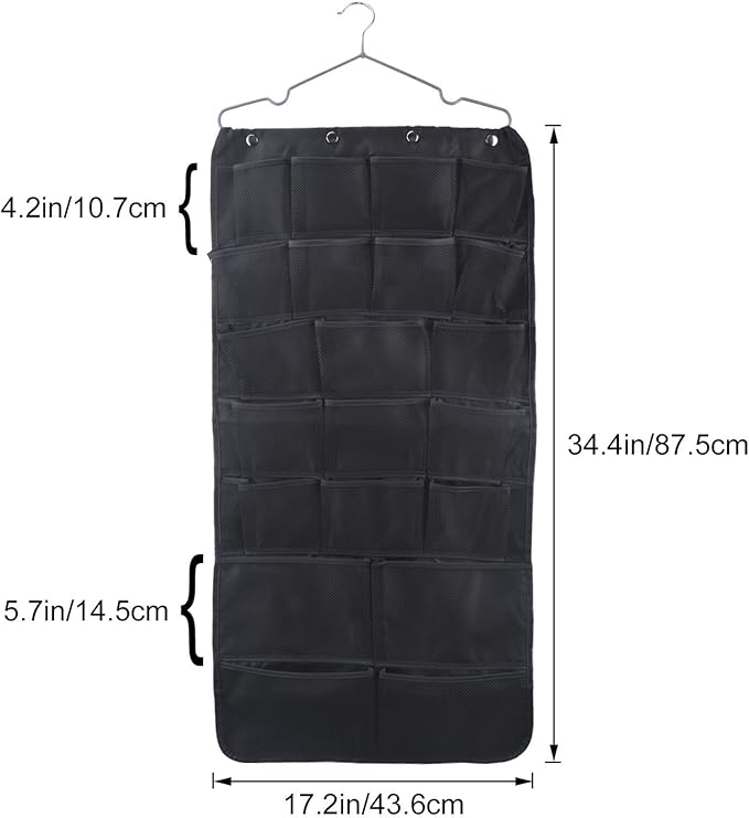 Oxford Hanging Closet Organizer for Underwear, Stocking, Bra and Sock, Dual-Sided Space Saving Storage Holder with 42 Pockets