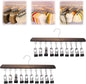 Closet Organizer with 10 Clips, 2026 New Space Saving Hanging Closet Organizer, Hat Scarf Clothespins for Legging Jeans Skirts Socks Pant Hangers (Vintage-10 Clips, 2 Pcs)