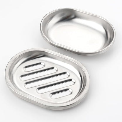 Soap Dishes Stainless Steel Soap Dish Chrome Soap Dish for Bathroom Double Layer Draining, Soap Box with Drainage, Shower Countertop Soap Holder Tray (Striped)