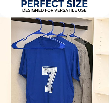 Closetselect Plastic Hangers 50 Pack - Space Saving Clothes Hangers, Made in USA, Durable & Strong Plastic Shirt & Coat Hanger with Notches & Shoulder Grooves, Non-Slip Clothing Hangers | Royal Spice