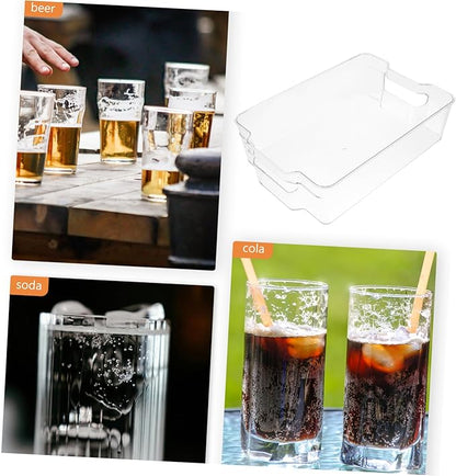 Refrigerator Organizer Bin for Drinks Clear Rolling Soda Can Dispenser with Drawer Design Space-saving Beverage Holder for Beer Soda and More for Fridge Storage
