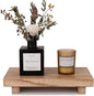 zoocatia Small Wood Tray Pedestal Stand Farmhouse Bathroom Decor Decorative Wooden Riser Kitchen Soap Dish Holder for Vanity, Counter, Sink, 9" x 5.9" - Brown