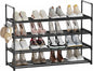 Shoe Rack - 4-Tier Shoe Organizer with Adjustable Shelf Height, Sturdy Shoe Storage Shelf, Perfect for Front Door Entrance, Closet & Entryway, Easy to Assemble, DIY Layering Options (M - 4 Tier)