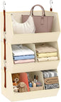 Hanging Closet Organizer, Closet Organizers and Storage, Hanging Closet Organizer Extra Large - Fabric Closet Hanging Organizer for Home, Dorm, Rv,Handbags, Underwear, Sock. Beige - 1 Pack