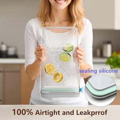 Melovom 4 Pcs Large Pop Airtight Food Storage Containers Set with Lids, 4.2Qt/4L Food Containers with Scoop, Kitchen Pantry Organization and Storage, BPA Free Stackable Cereal Container (4 * 4.2Qt)