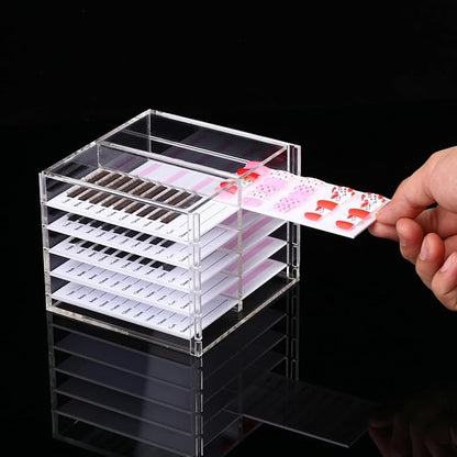 10 Layers Acrylic Lash&Nail Extensions Storage Organizer,Cosmetic Makeup Container Box,Clear Case Cabinet Display