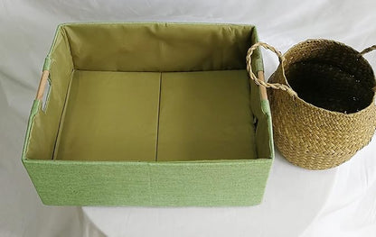 Storage Bin for Shelves Rectangle Closet Baskets Foldable Box with Handles, Gray Storage Bins, Storage Boxes for Home Office Car Dormroom