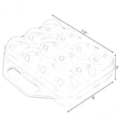 Clear Plastic Egg Carton, 12 Egg Holder Carrying Case with Handle, Set of 6
