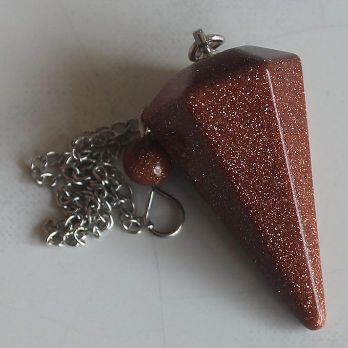 Faceted Mixed gemstone crystal pendulum point reiki chakra pendant bead Chain 6''