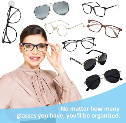 Ymapinc 6pcs Adhesive Eyeglasses Holder,180°Folding design,Sunglasses Holder Wall,Eyeglass Holder for Protective Eyewear,Sunglasses Organizer Wall Desk Car Office Home Workshop