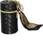 Lipstick storage box with decorative scarf keychain, can be hung in women's bag keychain, black