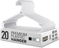 Utopia Home Clothes Hangers - Standard Plastic Hangers Space Saving - Durable Coat Hangers 20 Pack (White)