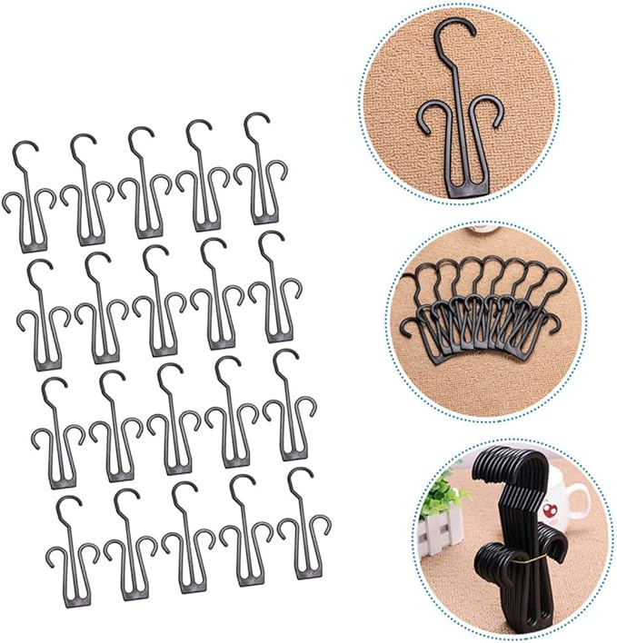Cabilock Hanging Shoe Hangers 20 Pcs Plastic Shoe Organizer Hooks for Closet Storage Travel Drying Rack Space Saving Racks
