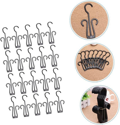 Cabilock Hanging Shoe Hangers 20 Pcs Plastic Shoe Organizer Hooks for Closet Storage Travel Drying Rack Space Saving Racks