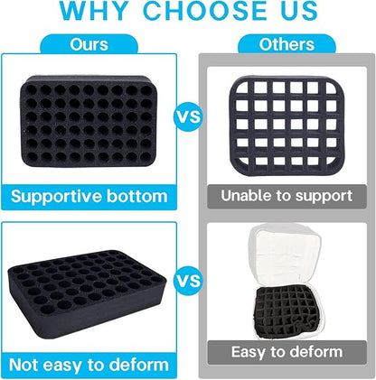 Essential oils Organizer Holder Foam Pad with Slots, Holds 54 bottles of 10ml、15ml Bottles, Removable Dividers，Black