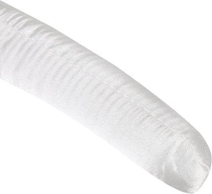 Pure White Satin Padded Sweater Hangers 10 Pack, Blouse Hanger with Thick & Soft Foam for Bridal Wedding Dress Lingerie, Smooth Silk Covered Shirt Hanger Without Shoulder Bump