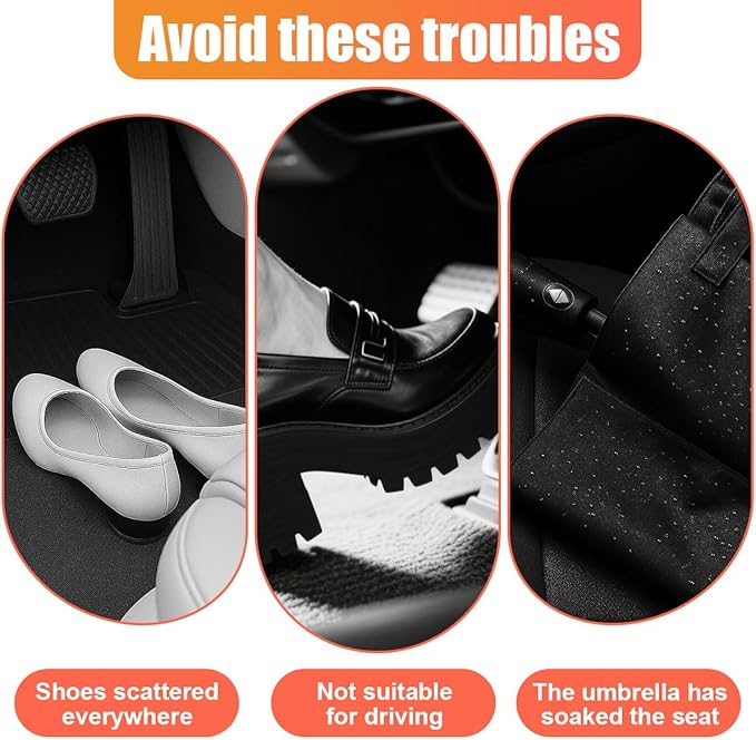 YoRise Car Shoe Storage Organizer, Multifunctional Leather Car Shoe Organizer for Ladies High Heels, Waterproof Shoe Storage Box, Trunk Container for Most Cars (Black)