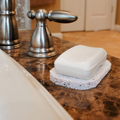 Bar Soap Dish Holder for Shower Bathroom Stainless Steel Rust Proof Self Draining with White Soap Saver Pad