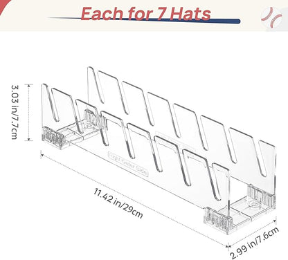 Vtopmart 4 Pack Hat Organizer Holder for Baseball Caps Storage, Clear Hats Display Stand Holds Up to 28 Caps for Closet, Dresser