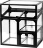 MOOCHI Black Vintage Glass Cosmetic Multifunctional Makeup Organizer with Pearls Dustproof Cosmetics Storage Display Case For Brushes Lipsticks