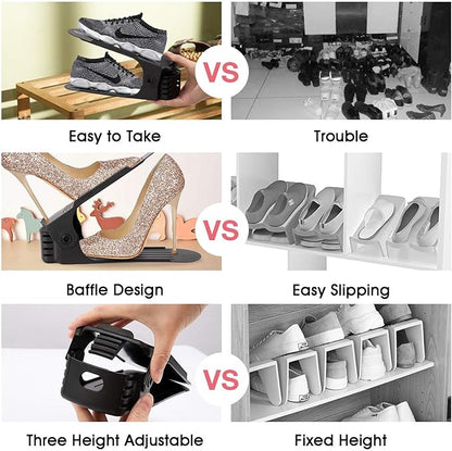 Neprock Shoe Rack Shoe Organizer Space-Saving Storage Shoe Organizer for Closet,Shoe Stacker Shoe Slots Space Saver Double Stack Shoe Holder Homeries