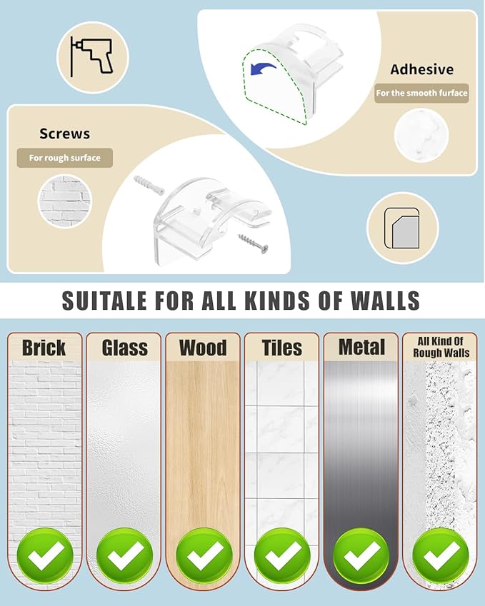 Adhesive Hat Hooks for Wall, Baseball Caps Strong Holdr, Ball Cap Hanger Wall Mount, Hat Display Rack, Hat Organizer Accessories, Clear 16-Pack