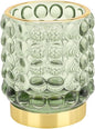 DASITON Makeup Brush Holder Organizer, Crystal Cosmetic Make Up Brush Holder, Glass Makeup Brushes Storage Organizer, Vintage Make Up Cup Desk Pen Pencil Holder, Toothbrush Holders (Green S)