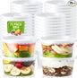 NEEBAKE 75 Sets 12oz Deli-Containers-with-Lids-Airtight-Plastic-Food-Storage-Containers-with-Lids-Soup-Slime-Overnight-Oat-To-Go-Containers