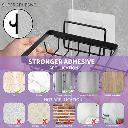 Carrie Joe Soap Holder Self Draining Soap Dish Razor Holder for Shower Wall Not Punched Easy Clean Bar Soap Holder Fit for Bathroom, Kitchen Sink