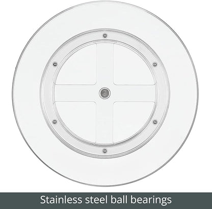 mDesign Lazy Susan Turntable Plastic Spinner for Kitchen/Bathroom, Pantry, Fridge, Cupboards, or Counter Organizing, Fully Rotating Organizer for Food, 11.5" Round - Lumiere Collection - 2 Pack, Clear