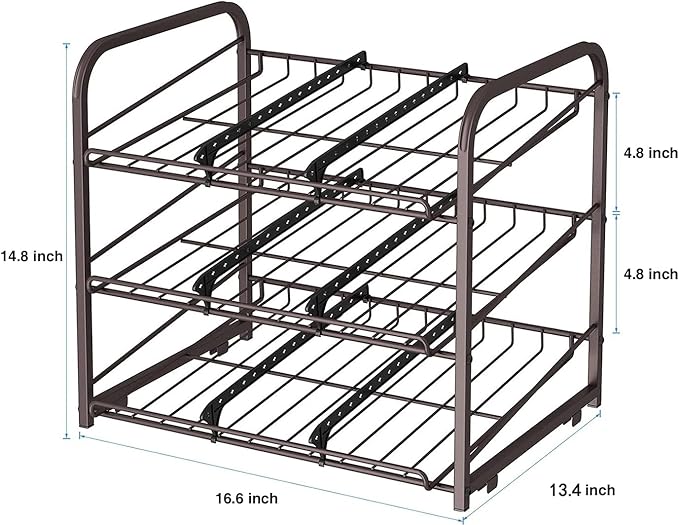 3 Tier Stackable Can Rack Organizer,for food storage,kitchen cabinets or countertops,Storage for 36 cans,Bronze