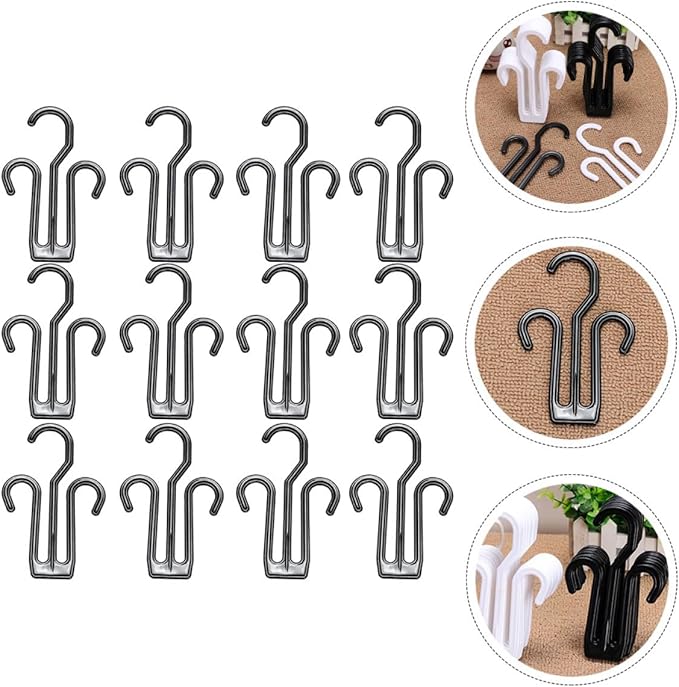VILLCASE 20pcs Hanging Shoe Organizer Hooks for Slippers and Sandals, Plastic Multifunctional Shoes Drying Rack for Home, Dormitory, and Hotel Storage