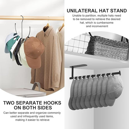 hat Hanger hat Hangers for Closet hat Organizer for Closet Set of 2 hat Rack for Closet Baseball hat Storage Hanger for Hats in Closet Black
