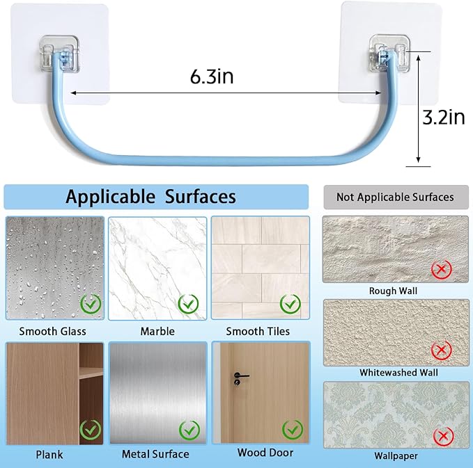 6 Pack Wall Mounted Shoe Rack with Sticky Hanging Strips, Wall Shoe Rack for RV camper, Small Space Shoes Holder for Door Shoes organizer Shelf No Drilling