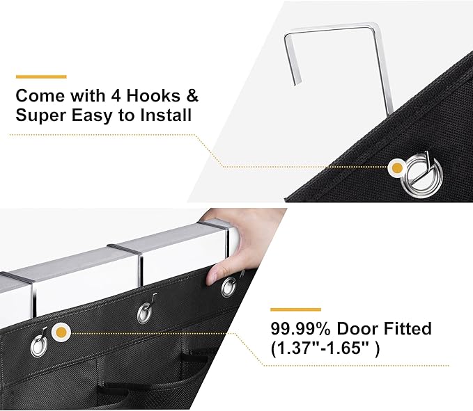 MISSLO 35 Large Pockets Over The Door Shoe Rack and 28 Large Pockets Hanging Shoe Organizer