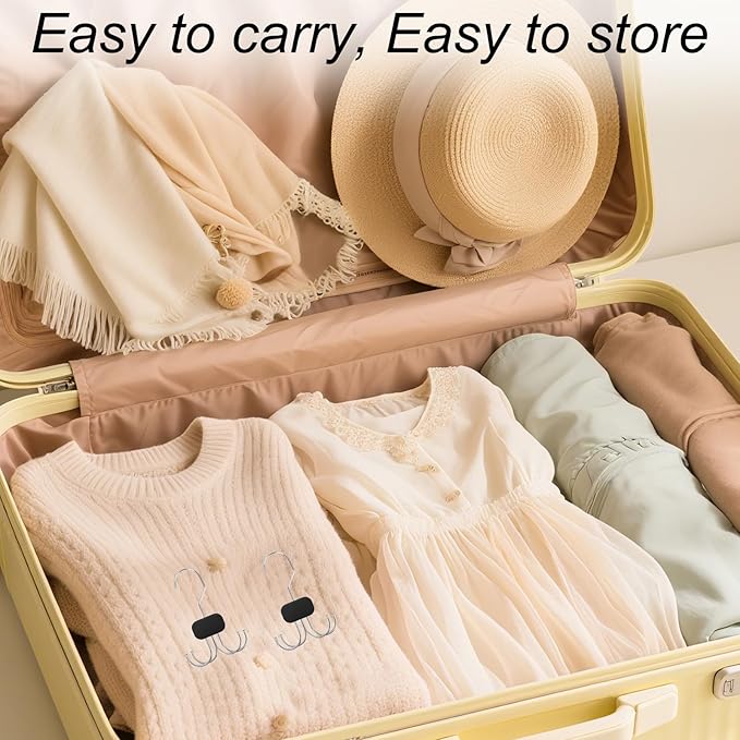 2pcs Belt Hanger for Wardrobe Closet, 360°Rotatable Belt Organizer Holder with 6 Hooks Each Space-Saving Tie Rack Metal & Wood Bra Storage Accessories for Tank Top Scarf Hat Purse (Black)