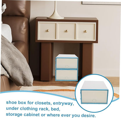 Thickened Plastic Shoe Boxes 6 Pack Stackable Storage Keep Your Shoes Clean Tidy