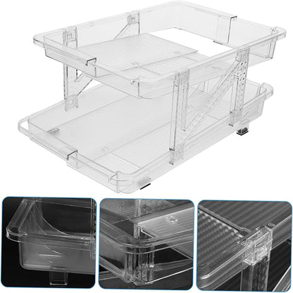 Zerodeko Soda Can Organizer for Refrigerator Transparent Double Rolling Beverage Dispenser Space-saving Storage Bin for Cans Easy Access and Automatic Dispensing for Kitchen and Pantry