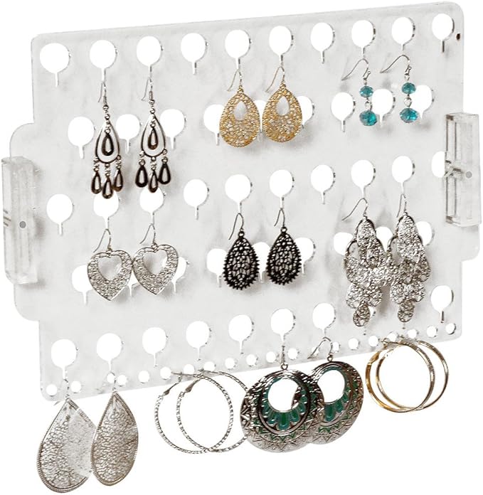 JR30-CL Clear Acrylic Wall Mounted Earring Organizer & Display Rack