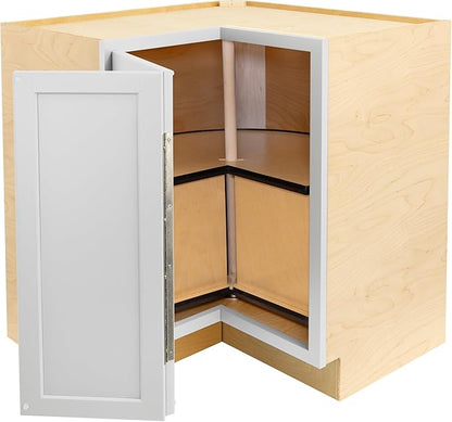 Quicklock RTA (Ready-to-Assemble) | Base Kitchen Cabinets - Shaker Style | Made in America (Pure White, 18" D x 30" W x 34.5" H Lazy Susan)