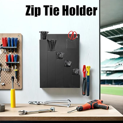 Cable Zip Tie Storage Holder, Wall Mount Rack Organizers and Storage for Workshop Shed Toolgrid Shop Garage Home,Fit Various Lengths Zip Tie