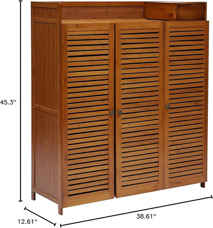 7-Layer Bamboo Shoe Storage Rack, Multi-Functional Freestanding Shoe Rack, Wooden Entrance Shoe Rack, Separate Shoe Rack/Shoe Storage Cabinet/Shoe Rack/Storage Cabinet (Brown)