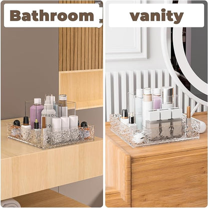 360° Rotating Makeup Organizer, Lazy Susan Countertop & Bathroom Vanity Organizer, Skincare Perfume Lipstick Organizer for Dresser, Cabinet Storage