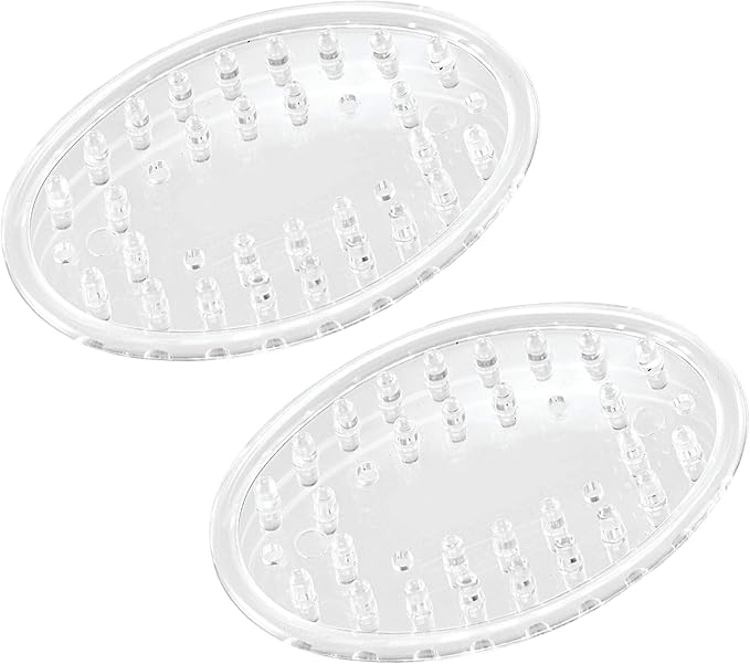 iDesign Plastic Soap Saver, Holder Tray for Bathroom Counter, Shower, Kitchen, 0.5" x 2.25" x 3.25", Set of 2, Clear