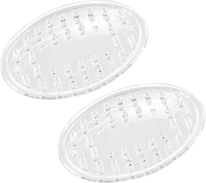 iDesign Plastic Soap Saver, Holder Tray for Bathroom Counter, Shower, Kitchen, 0.5" x 2.25" x 3.25", Set of 2, Clear