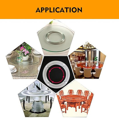 Aluminium Alloy Turntable Bearing, Heavy Duty Swivel Turntable Lazy Susan Rotating Bearing Turntable Round Dining Table Smooth Swivel Plate Hardware (450mm - 18inch)